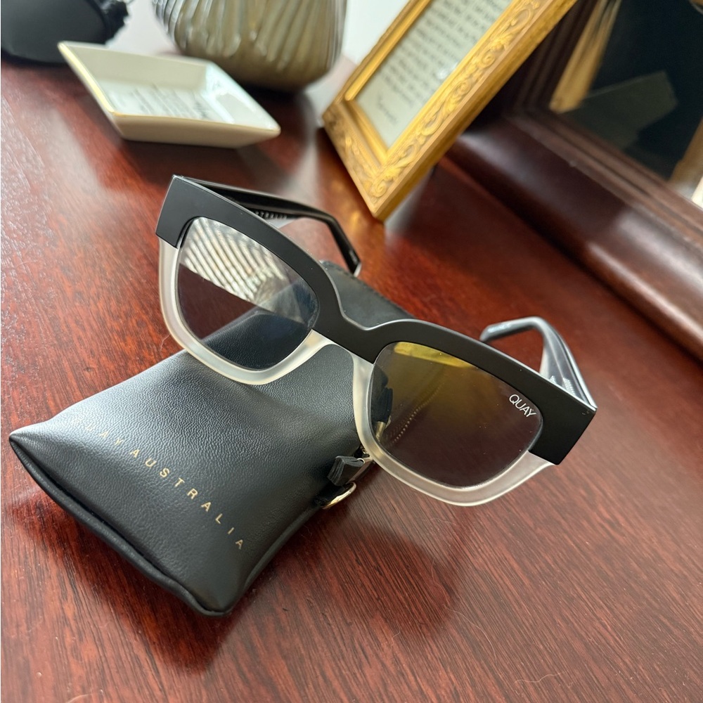 Quay Black and Clear Sunglasses